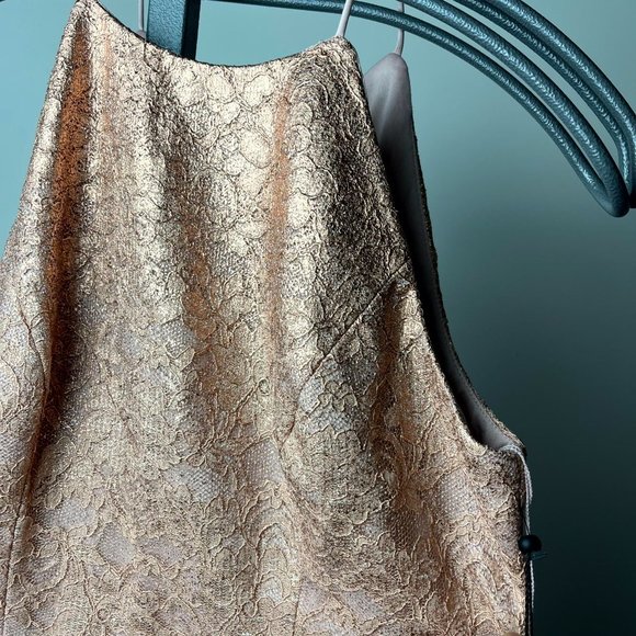 NWT Adrianna Papell rose gold sleeveless midi lace sheath dress size 6 - Picture 4 of 8